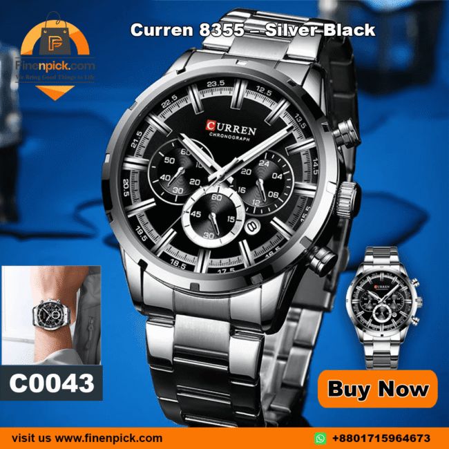 Curren 8355 Sporty Quartz Chronograph Watch for Men
