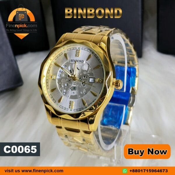 BINBOND Men's Luxury Wristwatch with Calendar