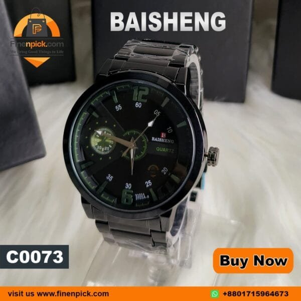 BAISHENG Quartz Movement Stainless Steel Watch for Men