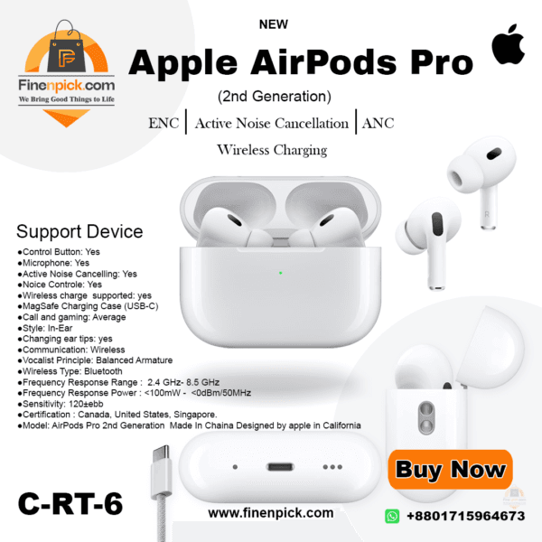 RT6 AirPods Pro 2nd Generation MagSafe Charging Case with USB-C