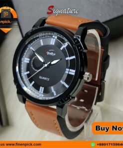 Signature 13734 Quartz Watch Leather Strap – Buy Online in Bangladesh | FineNpick 3 Signature 13734 Quartz Watch Leather Strap