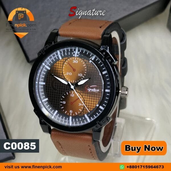 Signature 13734 Quartz Watch Leather Strap