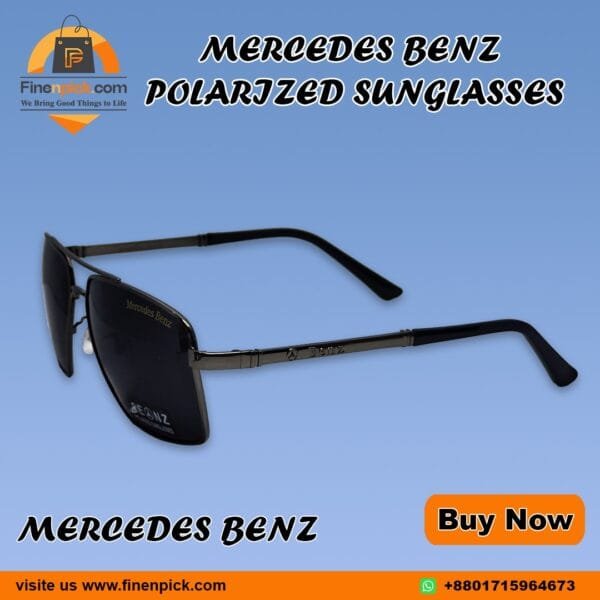 Mercedes Benz MB761 Polarized Sunglass Ash Metal Frame - Image 2