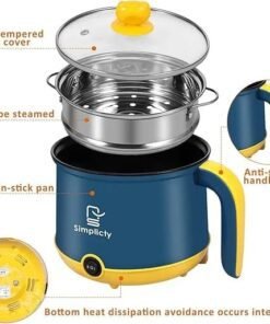 Electric Hot Pot 1.2L Mini Cooker – Versatile, Non-Stick, and Rapid Heatin