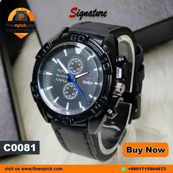 Signature 13772 Quartz Watch Leather Strap