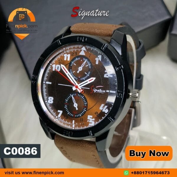 Signature 13770 Quartz Watch Leather Strap