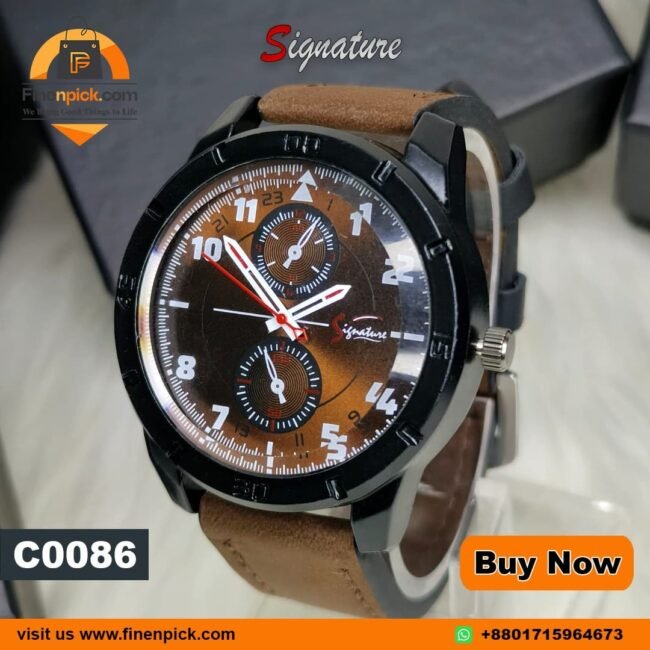 Signature 13770 Quartz Watch Leather Strap