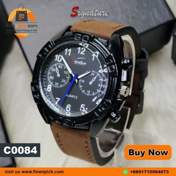 Signature 13772 Quartz Watch Leather Strap