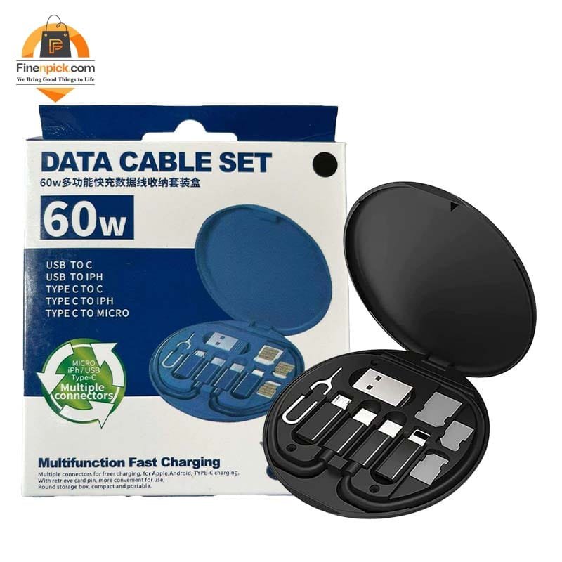 মাল্টিফাংশনাল 60W USB ডাটা কেবল ফাস্ট চার্জ স্টোরেজ বক্স