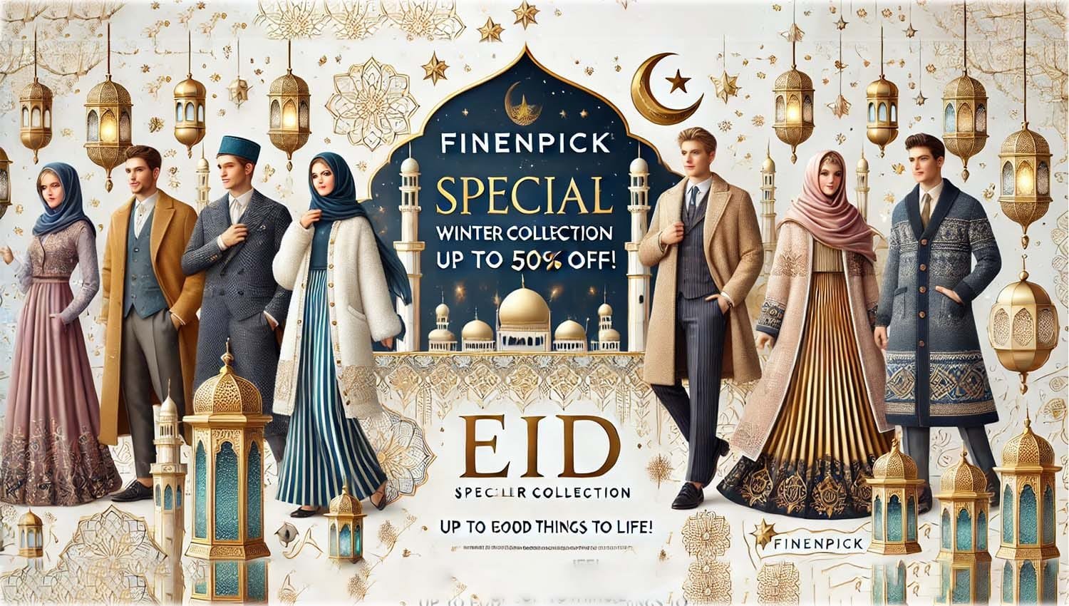 Mega Eid Sale 1 Eid themed banner for FinenPick