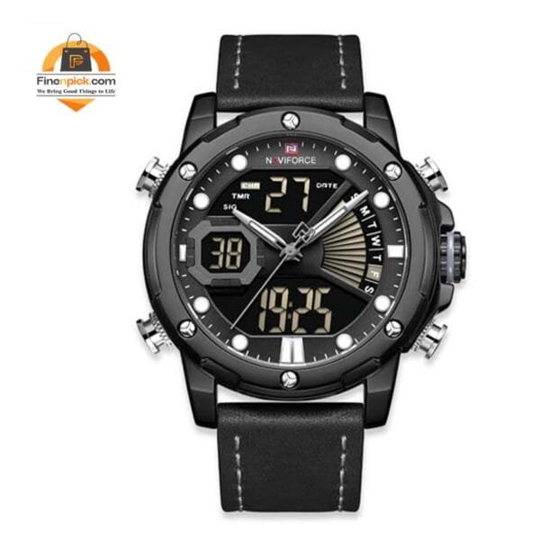 Naviforce NF9172 Men's Dual Movement Leather Strap Watch