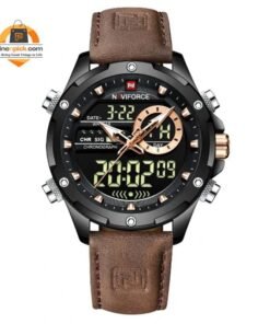 NAVIFORCE NF9208 PU Leather Dual Time Wrist Watch