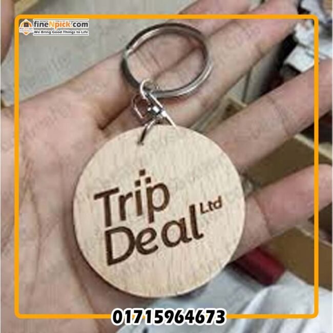 Custom Design Beech Wooden Key Ring