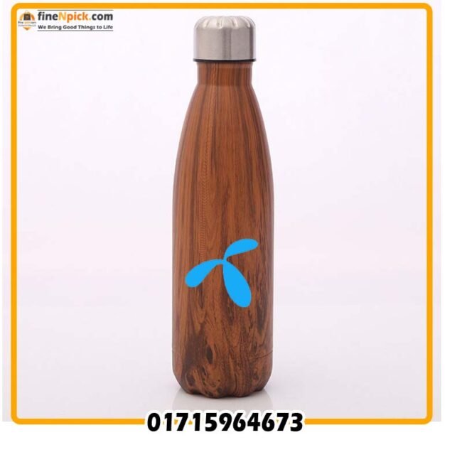 500ml Stainless Steel Insulated Wood Grain Water Bottle