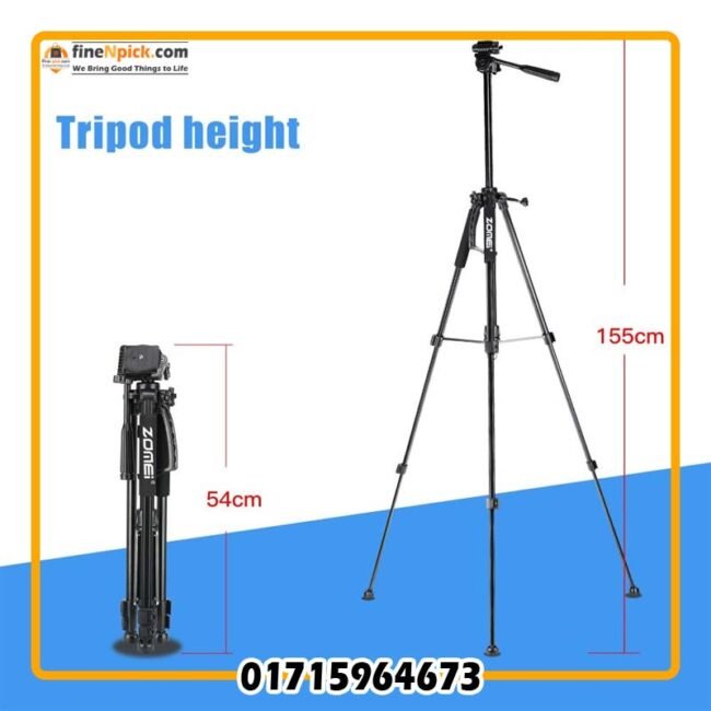 Zomei T120 Mobile & DSLR Tripod-Professional Series (Without Mobile Holder) - Image 3