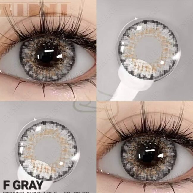 F Gray contact lens