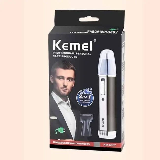 Kemei KM-6632 2 In 1 Rechargeable Nose Hair Trimmer - Image 4