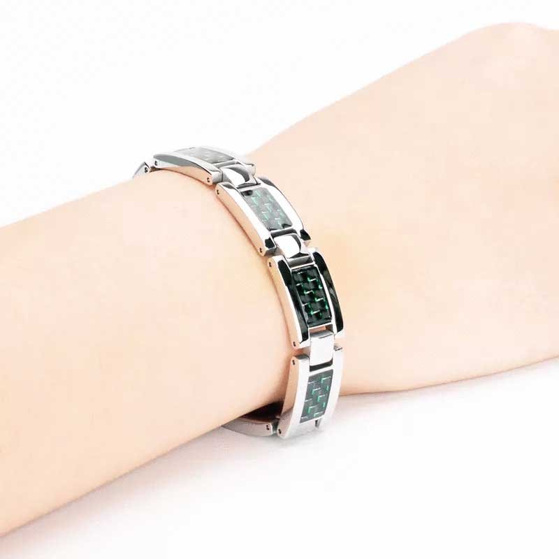 Bracelets Bio Magnetic Green, Red & Black Carbon 4 Bracelets Bio Magnetic Green, Red & Black Carbon - Image 4