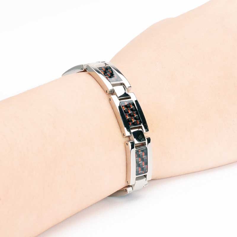 Bracelets Bio Magnetic Green, Red & Black Carbon 2 Bracelets Bio Magnetic Green, Red & Black Carbon - Image 2