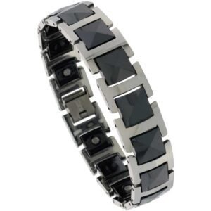 Alternative view of Bracelet Ceramic Gold Tungsten Magnetic Therapy 074