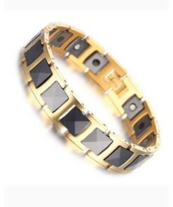 Bracelet Ceramic Gold Tungsten Magnetic Therapy 074
