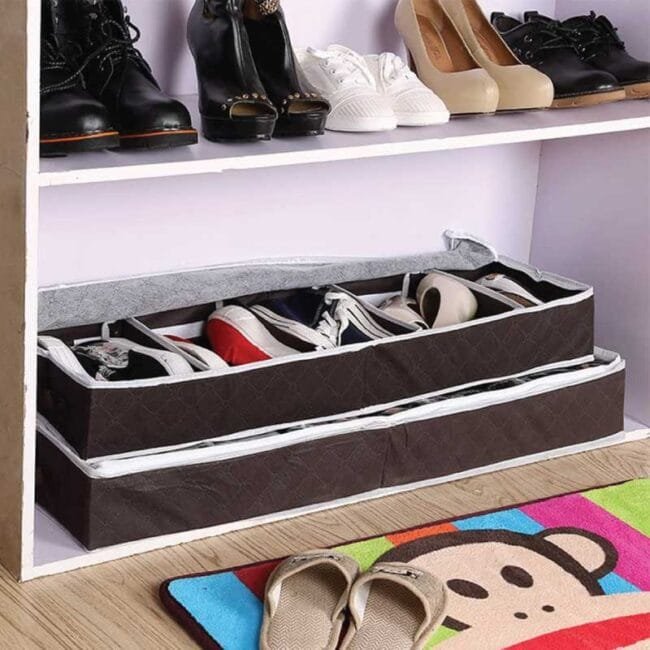 Portable Folding Under Bed Shoes Organizer