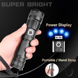 Alternative view of Rechargeable Zoom LED Flashlight USB Torch Light – With Battery