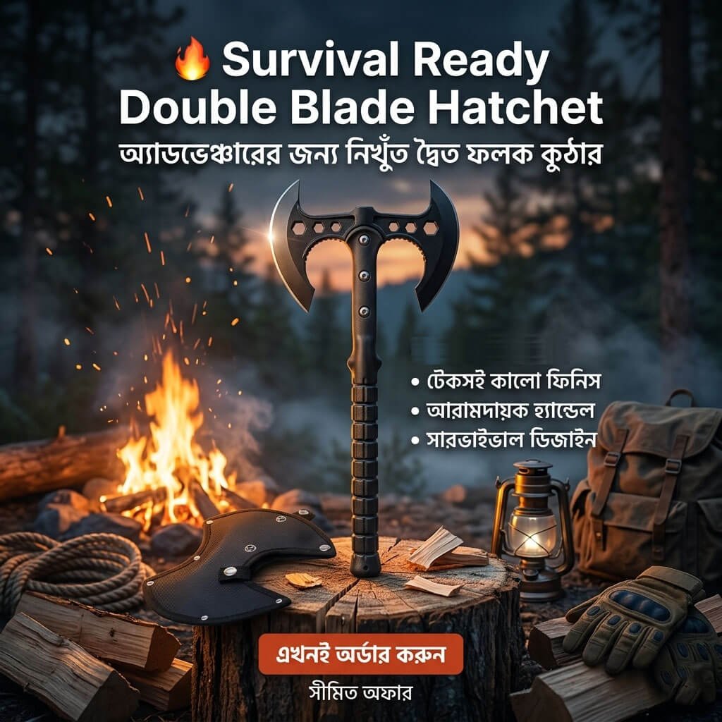 AXE Double Blade Hatchet for Survival – Buy Online in Bangladesh | FineNpick 2 AXE Double Blade Hatchet for Survival in Bangladesh