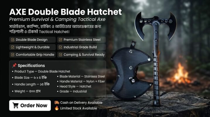 AXE Double Blade Hatchet for Survival – Buy Online in Bangladesh | FineNpick 8 AXE Double Blade Hatchet for Survival in Bangladesh