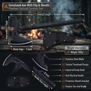 Tomahawk Axe With Clip & Sheath