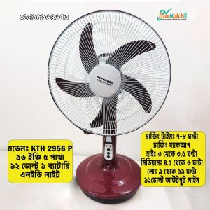 Defender / Kennede 2956P 16 Inch Rechargeable Fan with LED Light BD