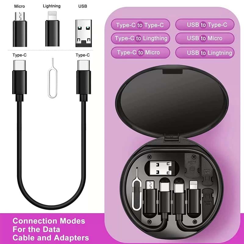 মাল্টিফাংশনাল 60W USB ডাটা কেবল ফাস্ট চার্জ স্টোরেজ বক্স - Image 3