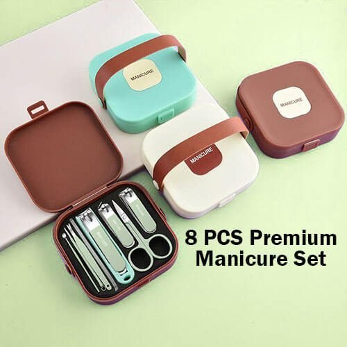 8 PCS Premium Manicure Set – Professional Stainless Steel Nail Care Kit with Luxury Travel Case - Image 3