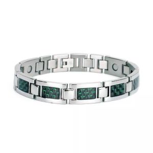 Bracelets Bio Magnetic Green, Red & Black Carbon
