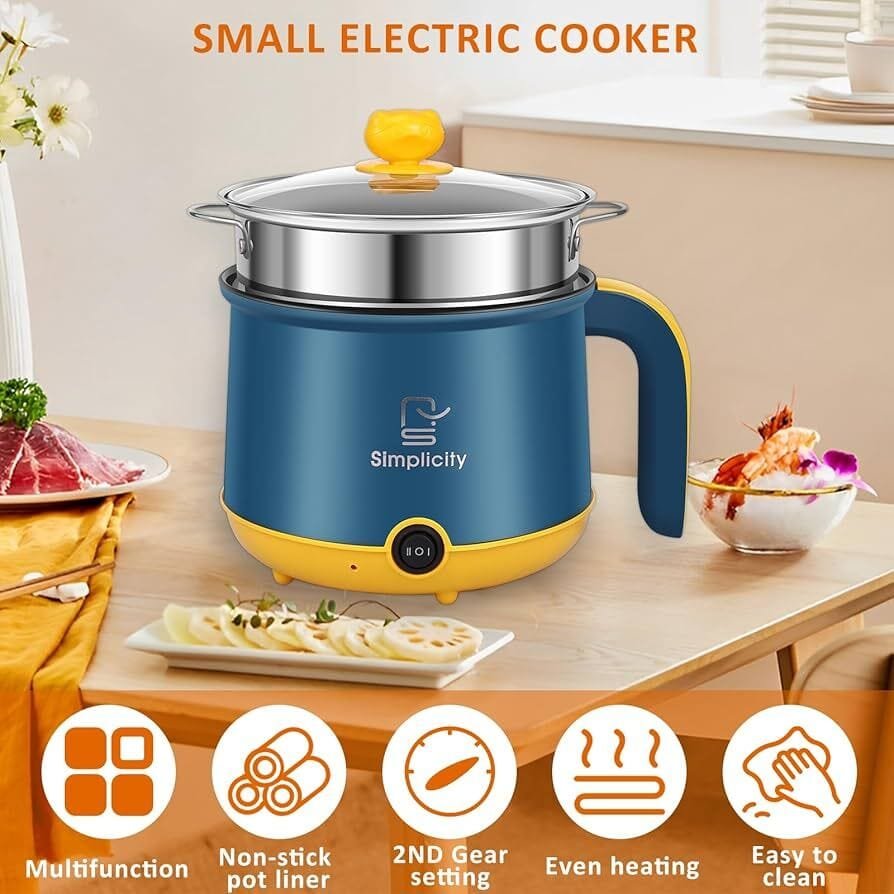 Electric Hot Pot 1.2L Mini Cooker – Versatile, Non-Stick, and Rapid Heatin - Image 2