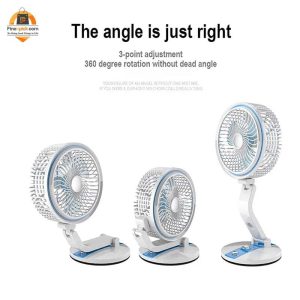 LR 2018 Rechargeable Folding Table Fan with Light - Image 3