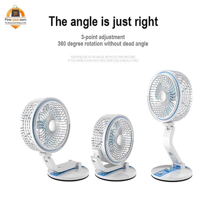 LR 2018 Rechargeable Folding Table Fan with Light - Image 3