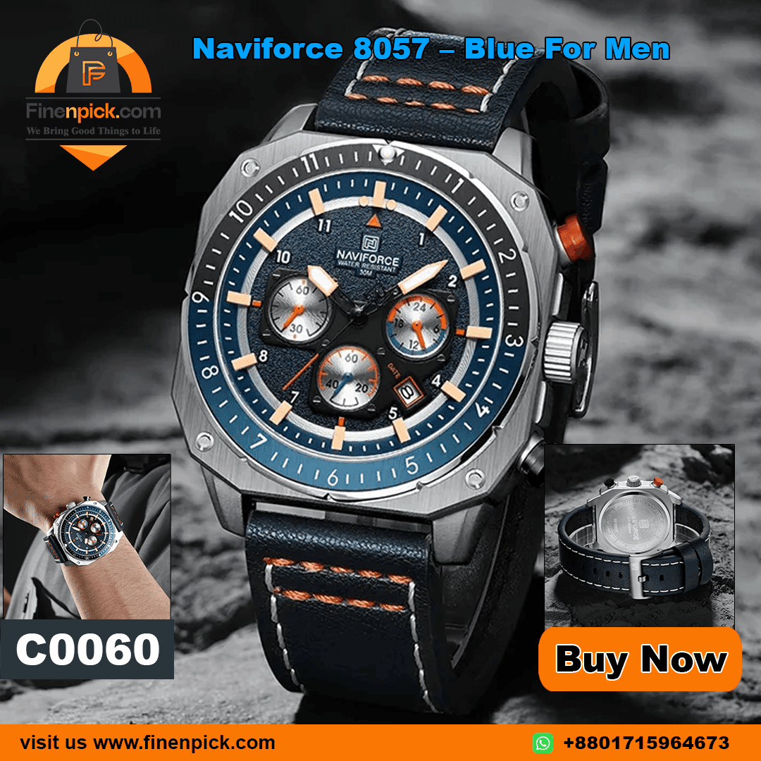 Naviforce 8057 Black For Men - Image 2
