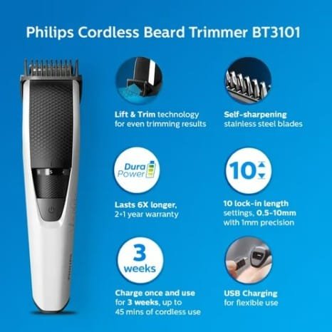 Philips BT3101/15 Beard Trimmer Series 3000 for Men - Image 2
