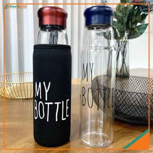 Premium Glass Water Bottle with Aluminum Cap