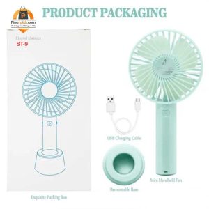 Mini ST-9 Rechargeable Hand Fan – USB Portable Folding Fan 2000mAh BD