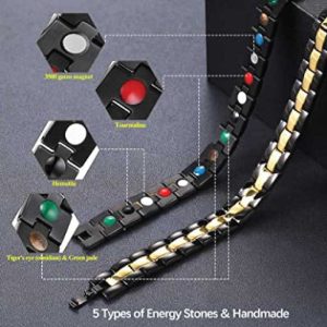Bracelet Titanium Magnetic Double Row 4 Element - Image 3