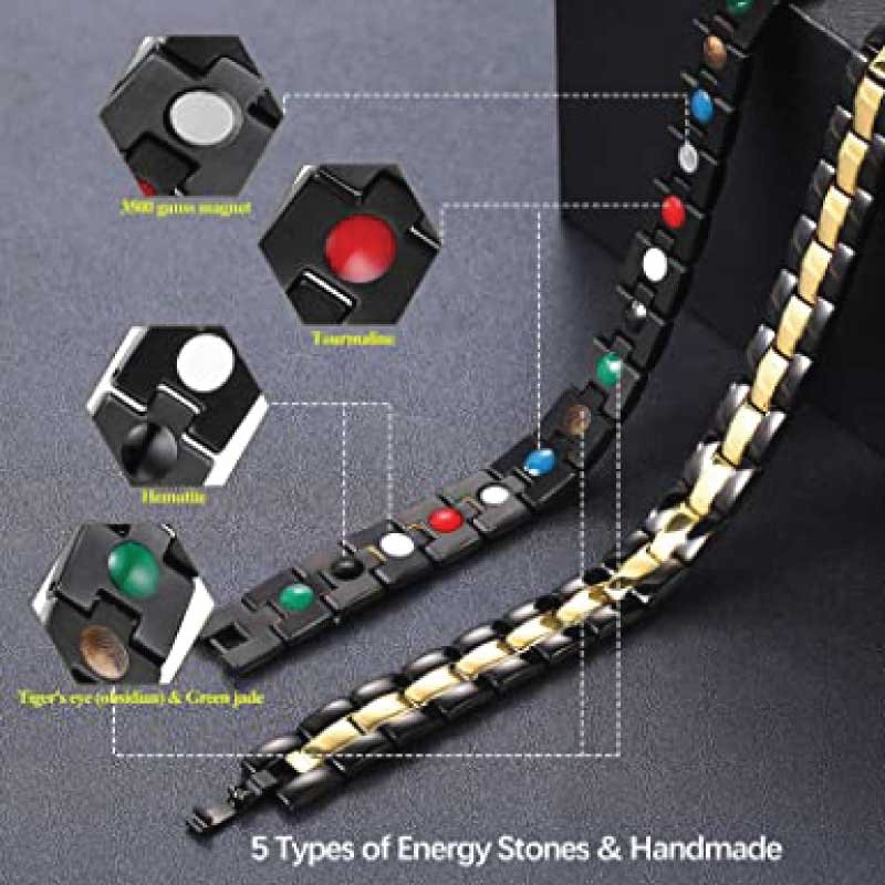 Bracelet Titanium Magnetic Double Row 4 Element - Image 3