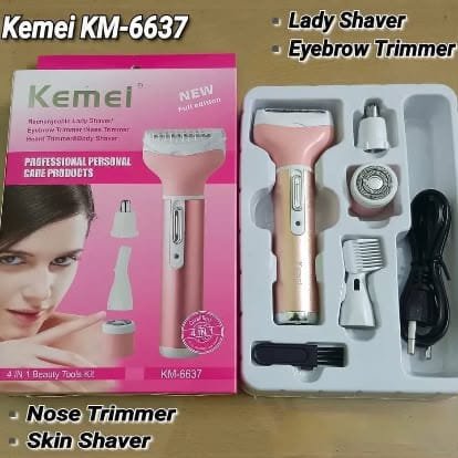 Kemei KM-6637 Multi Functional 4 In 1 Shaver For Women - Image 3