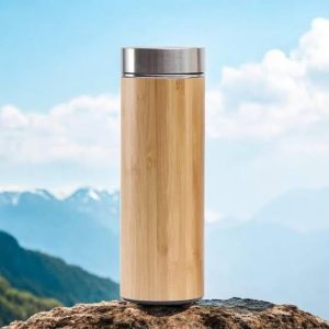 500ml Creative Bamboo Thermos Bottle Stainless Steel Water Bottles Vacuum Portable Coffee Bottle Thermos Cup
