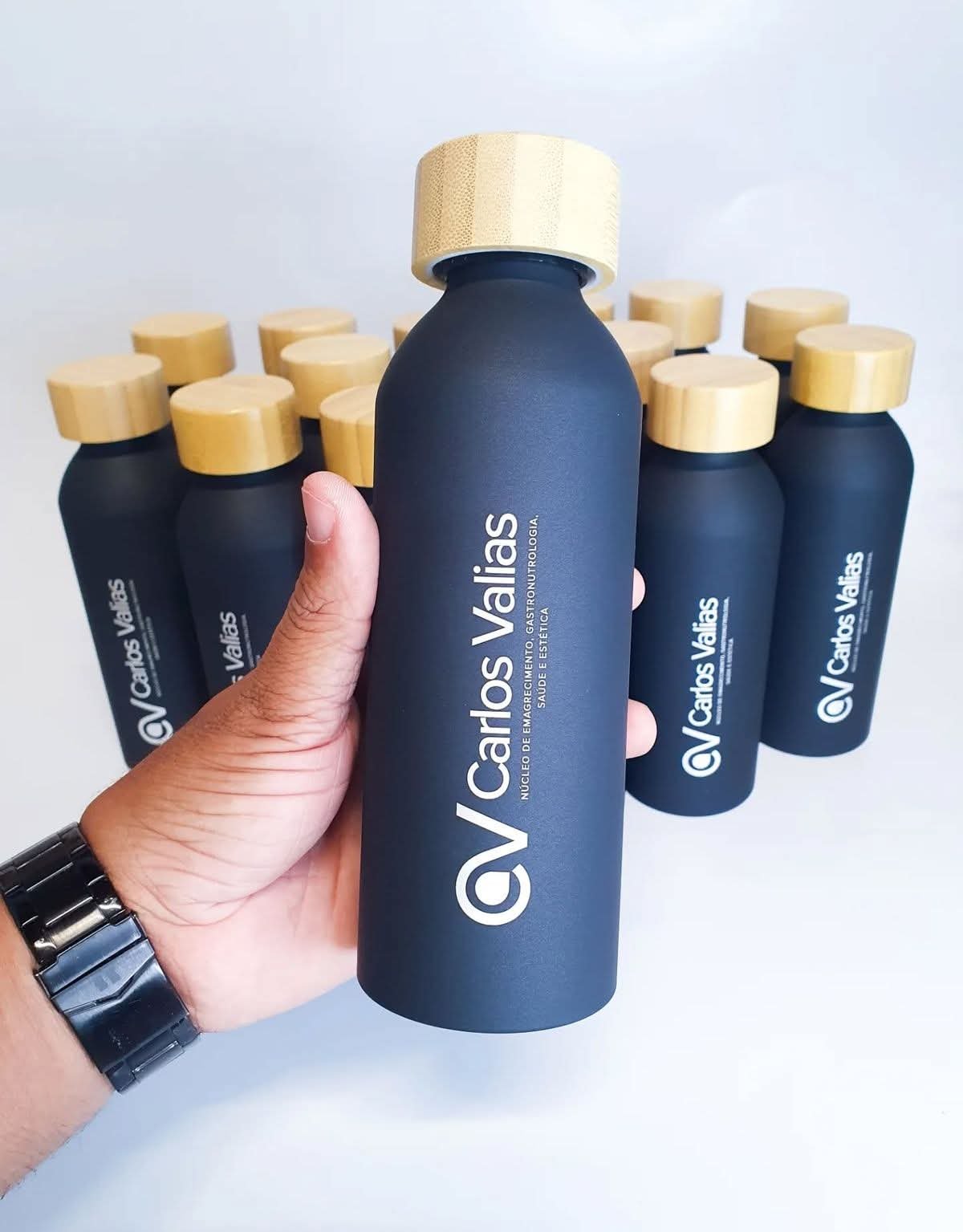 Black Aluminum Bottle with Wooden Cap – Buy Online in Bangladesh | FineNpick 3 Black Aluminum Bottle with Wooden Cap