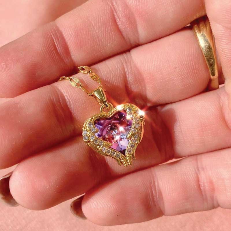 Wings Heart Pendant Necklace - Image 2